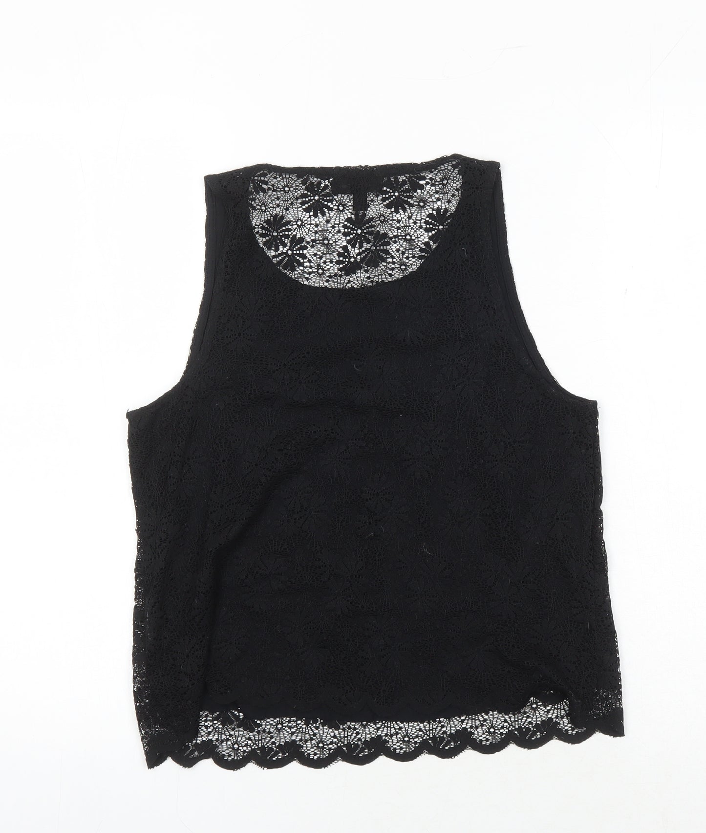Topshop Women's Black Lace Tank Size 8 - Elegant Wardrobe Essential
