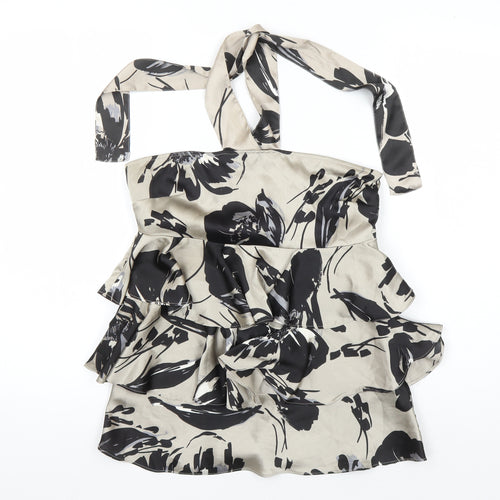 Next Women's Beige Floral Halter Camisole Blouse Size 10
