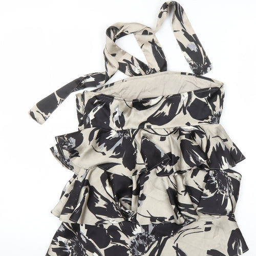 Next Women's Beige Floral Halter Camisole Blouse Size 10
