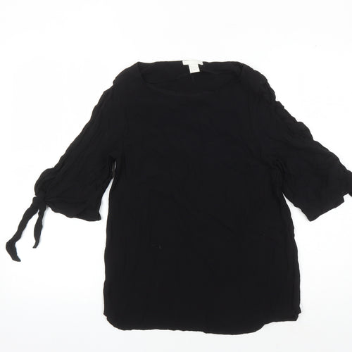 H&M Women's Black Viscose Blouse Size 10