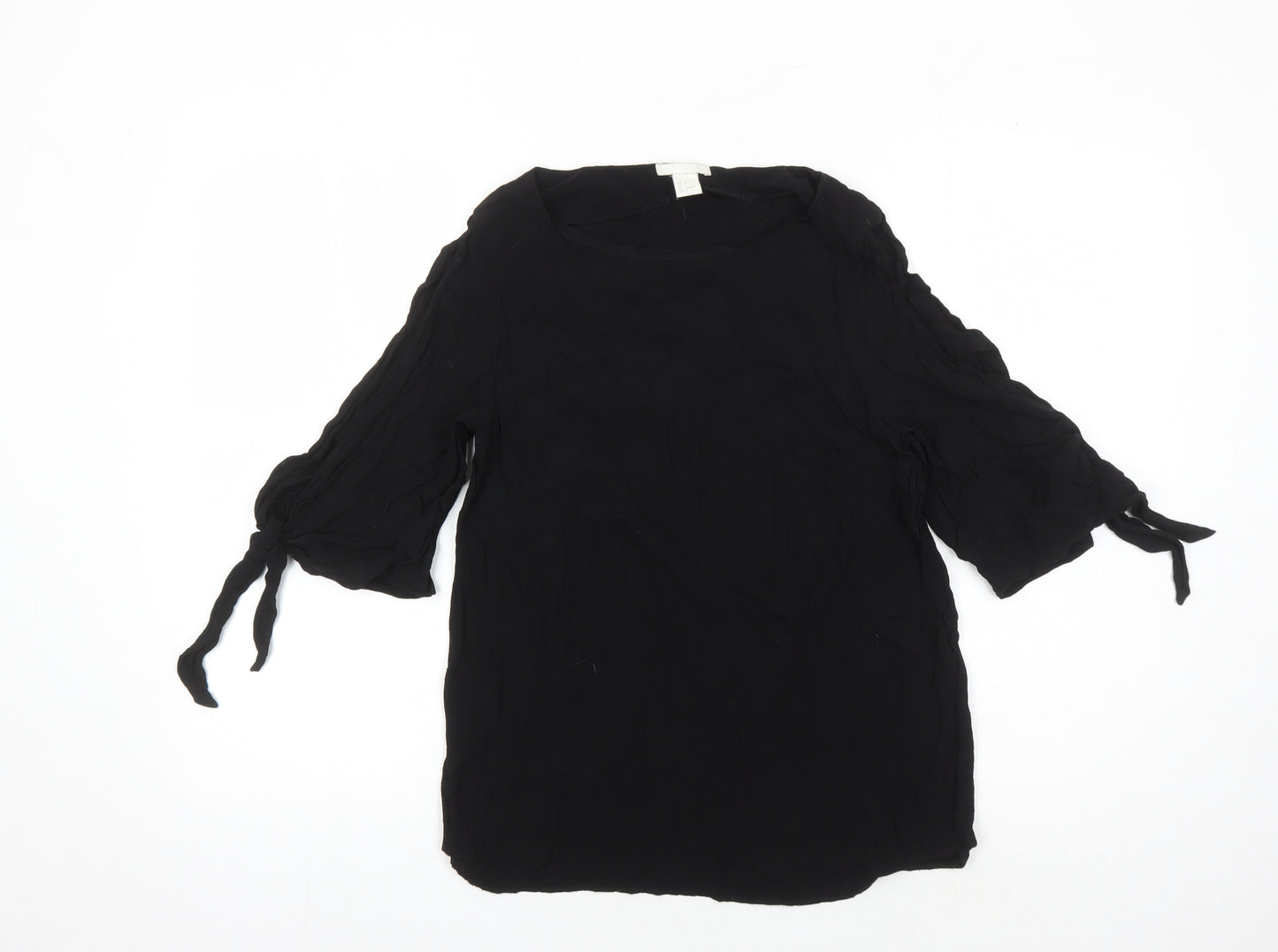 H&M Women's Black Viscose Blouse Size 10