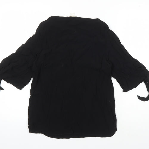 H&M Women's Black Viscose Blouse Size 10
