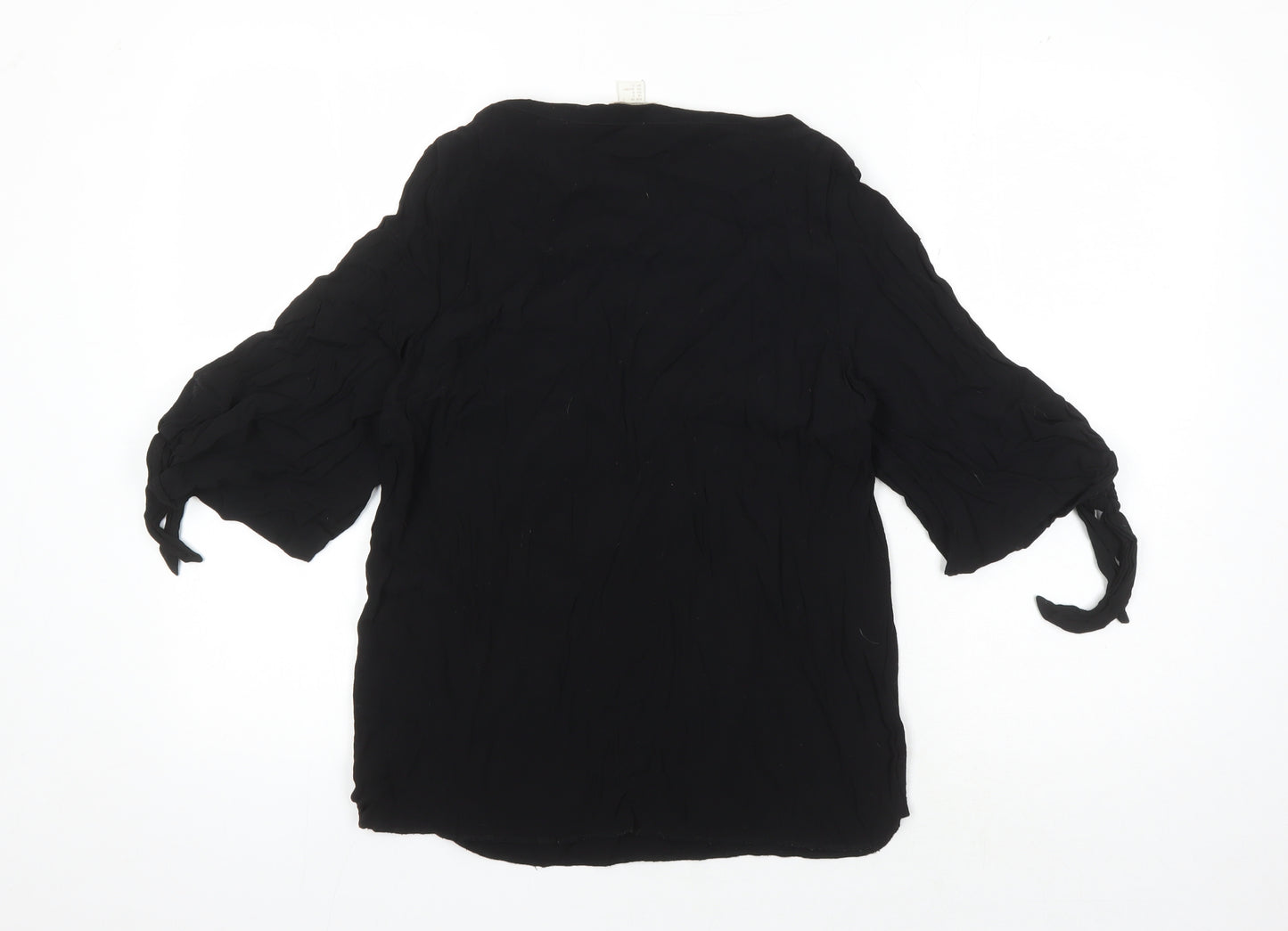 H&M Women's Black Viscose Blouse Size 10