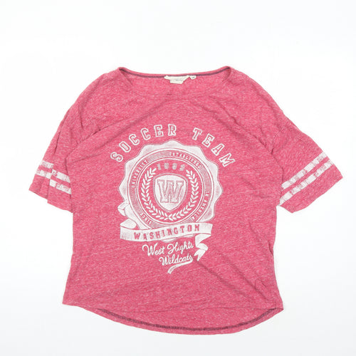L.O.G.G. Pink Crew Neck T-Shirt M Unisex Casual Sports