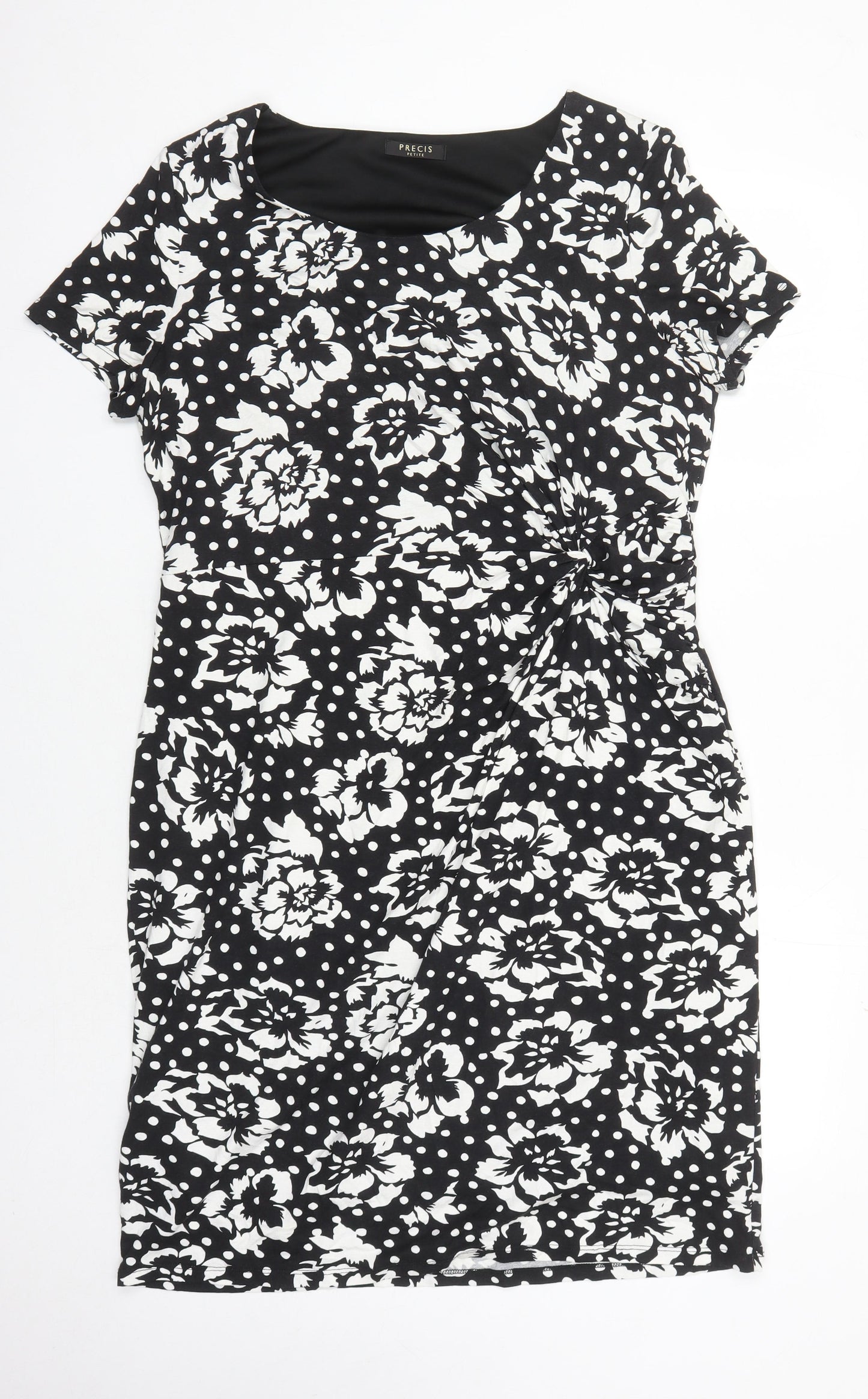 Precis Petite Women's Black Floral Dress, Size 18