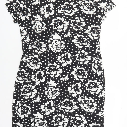 Precis Petite Women's Black Floral Dress, Size 18