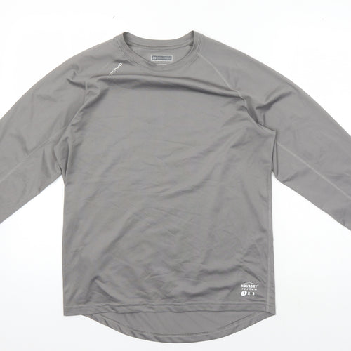 Quechua Men's Grey Medium Hiking Lightweight Long-Sleeve Top