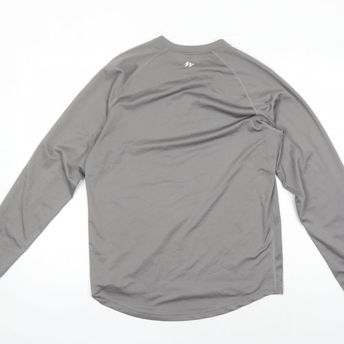 Quechua Men's Grey Medium Hiking Lightweight Long-Sleeve Top