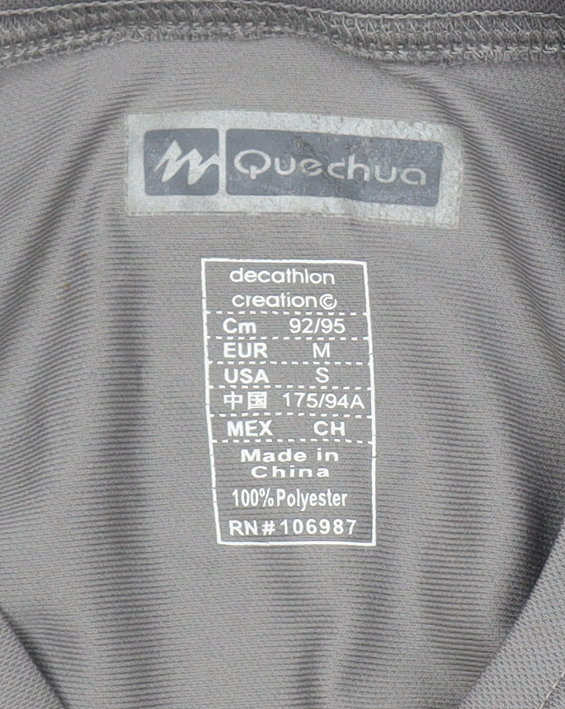Quechua Men's Grey Medium Hiking Lightweight Long-Sleeve Top