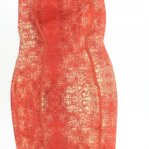 PrettyLittleThing Women's Red Bodycon Dress Size 8