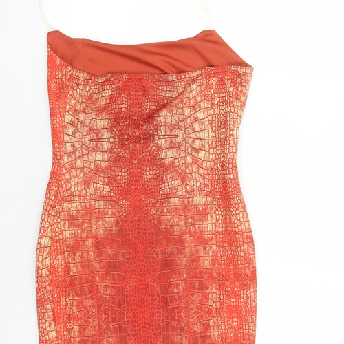 PrettyLittleThing Women's Red Bodycon Dress Size 8