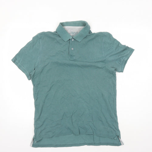 Charles Tyrwhitt Men's Green Slim Fit Polo M