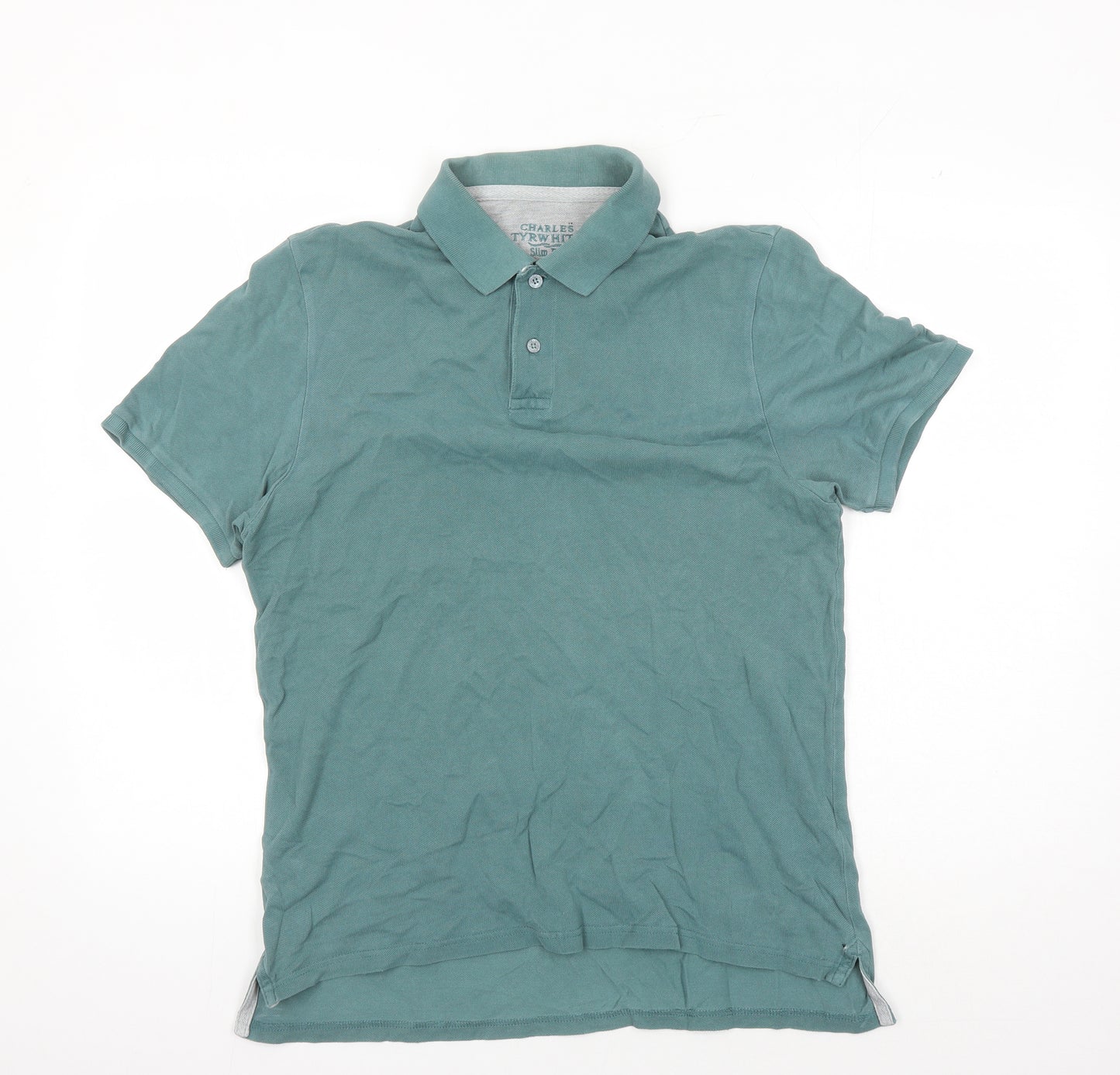 Charles Tyrwhitt Men's Green Slim Fit Polo M
