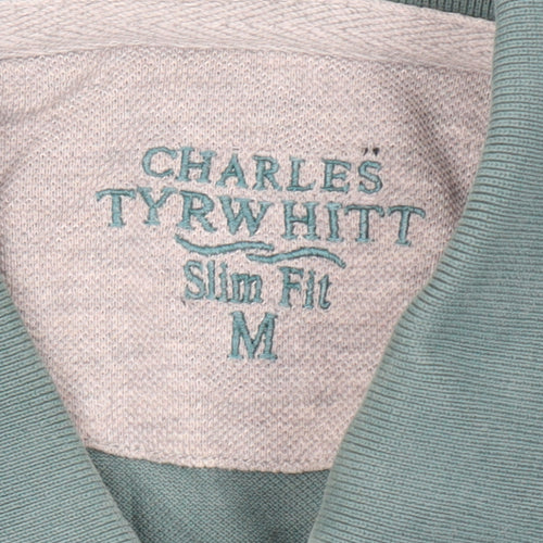 Charles Tyrwhitt Men's Green Slim Fit Polo M