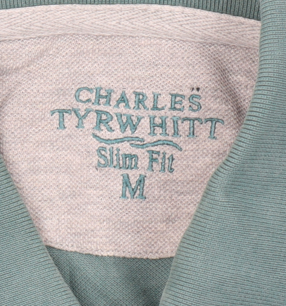 Charles Tyrwhitt Men's Green Slim Fit Polo M