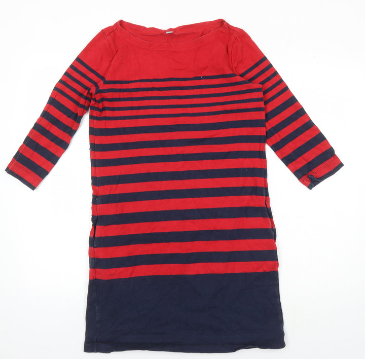 UNIQLO Women's Red & Blue Striped Shift Dress S