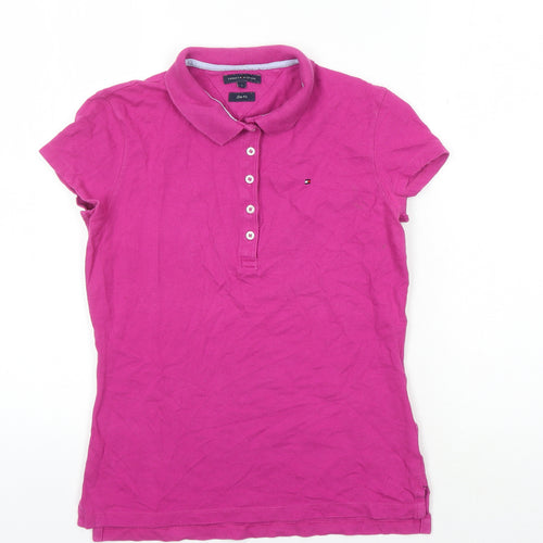Tommy Hilfiger Women's Pink Polo Shirt - Size S