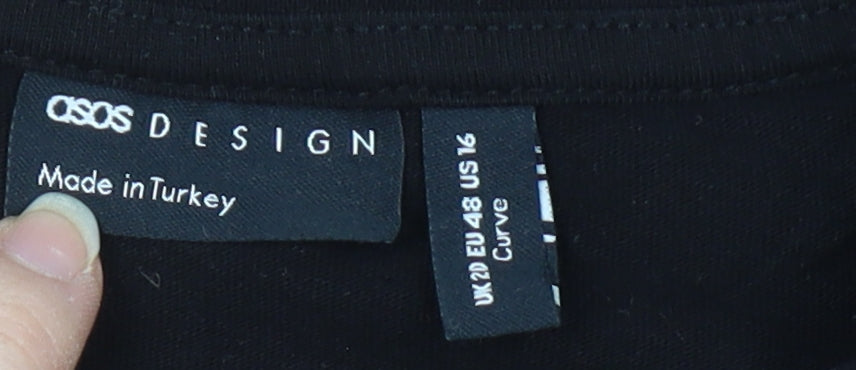 ASOS DESIGN Women's Black T-Shirt UK 20 Plus Basic