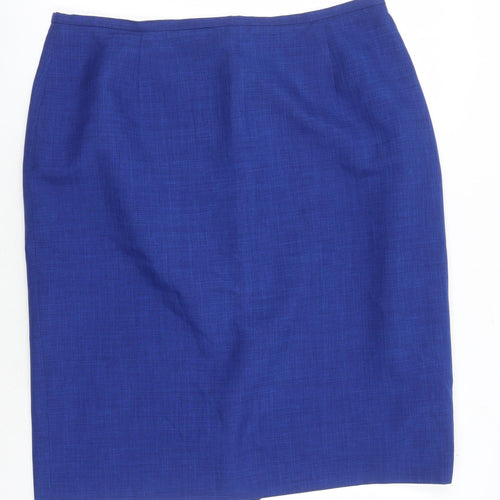 Debenhams Women's Blue Knee Length Pencil Skirt Size 18