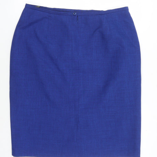 Debenhams Women's Blue Knee Length Pencil Skirt Size 18