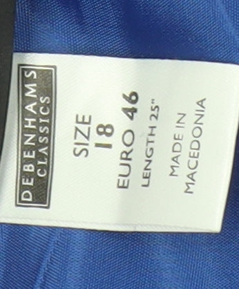 Debenhams Women's Blue Knee Length Pencil Skirt Size 18