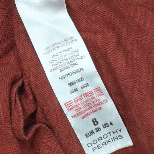 Dorothy Perkins Women's Red Boat Neck Top, Size 8