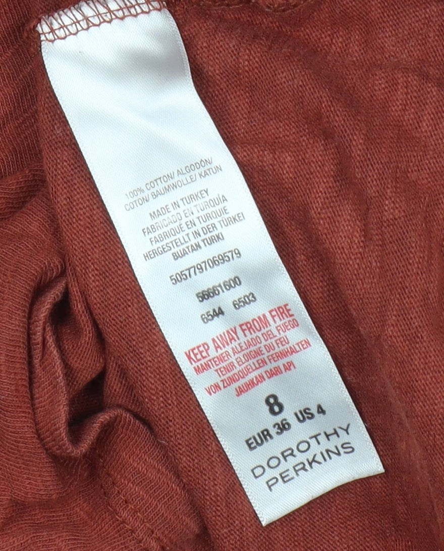 Dorothy Perkins Women's Red Boat Neck Top, Size 8