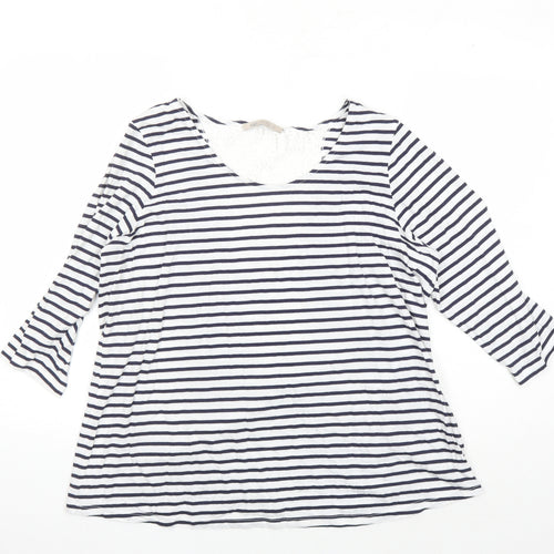 Marks and Spencer Women's Striped 3/4 Sleeve T-Shirt