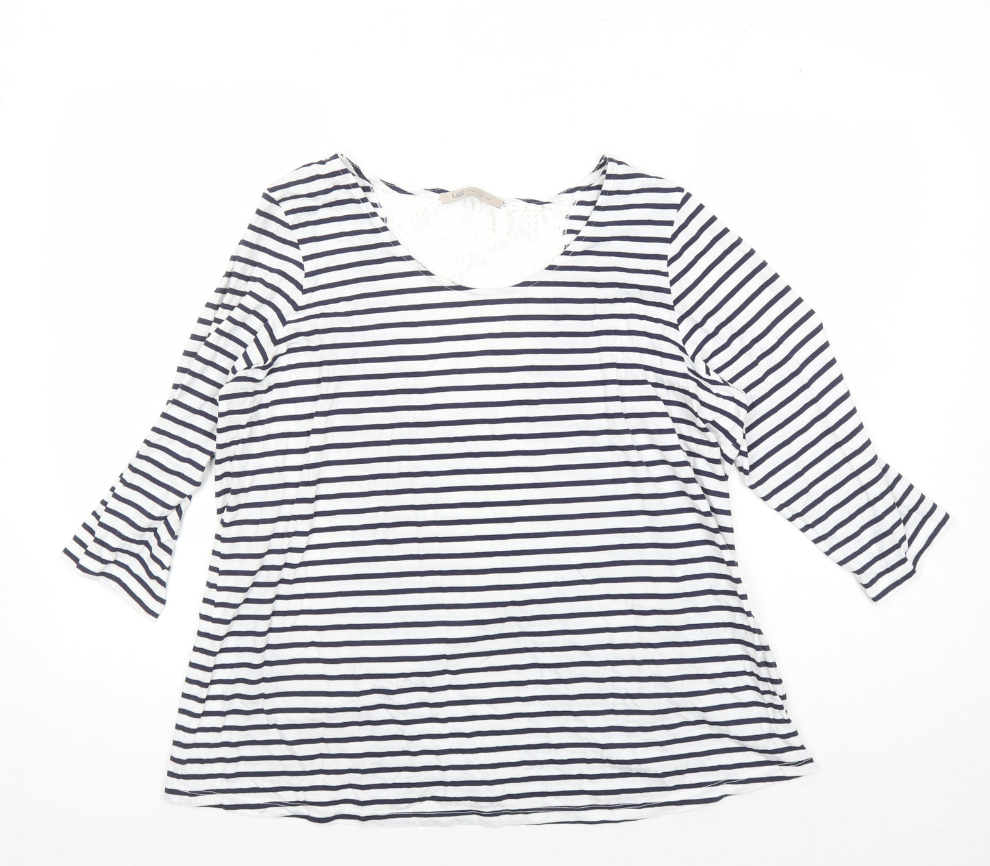 Marks and Spencer Women's Striped 3/4 Sleeve T-Shirt