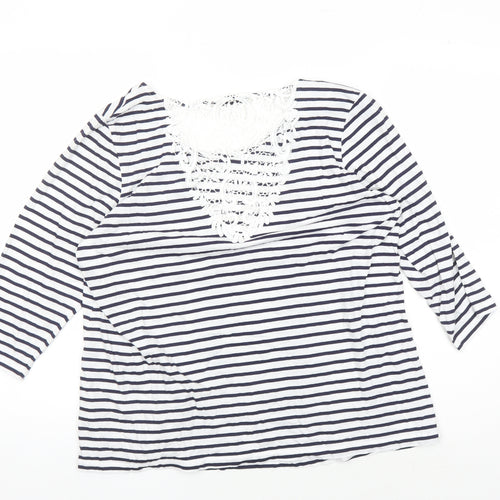 Marks and Spencer Women's Striped 3/4 Sleeve T-Shirt
