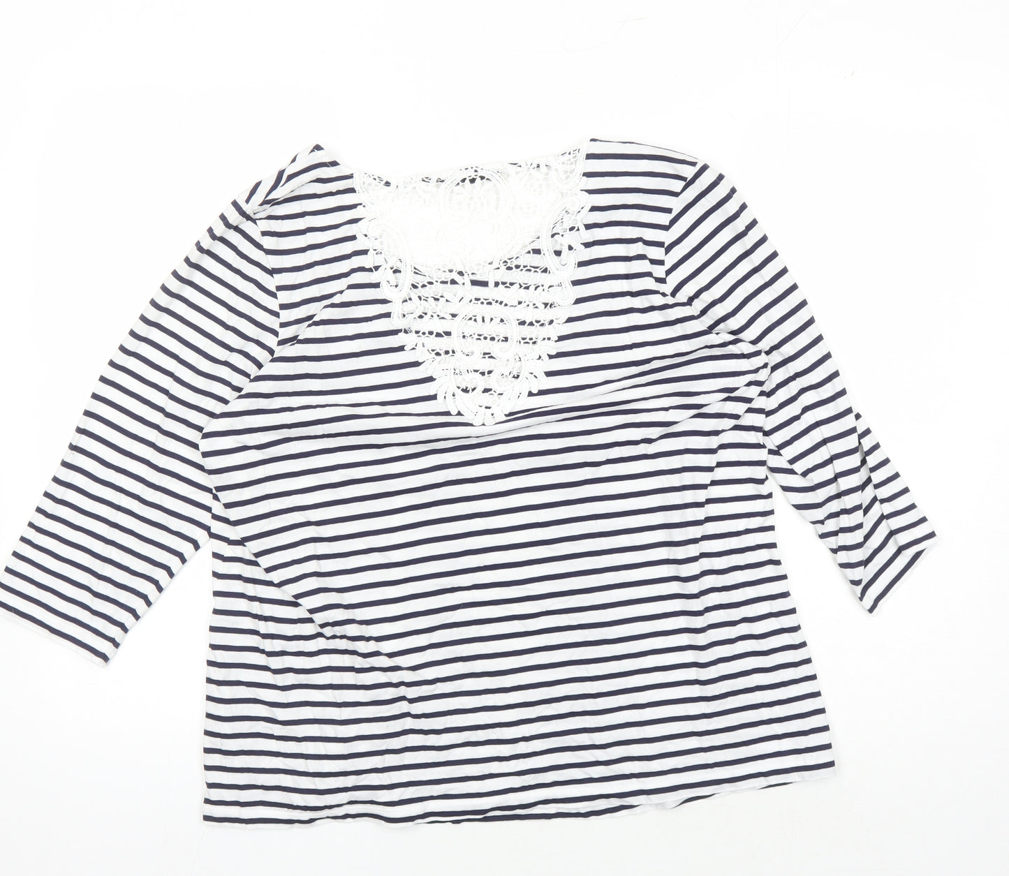 Marks and Spencer Women's Striped 3/4 Sleeve T-Shirt