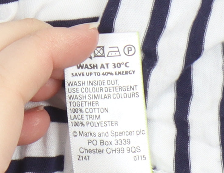 Marks and Spencer Women's Striped 3/4 Sleeve T-Shirt