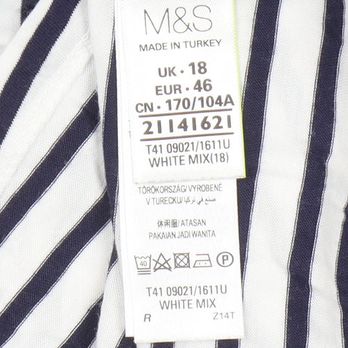 Marks and Spencer Women's Striped 3/4 Sleeve T-Shirt