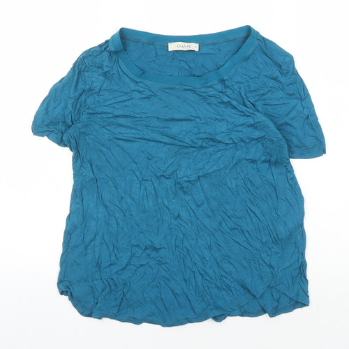 Oasis Women's Blue Crew Neck T-Shirt Size M