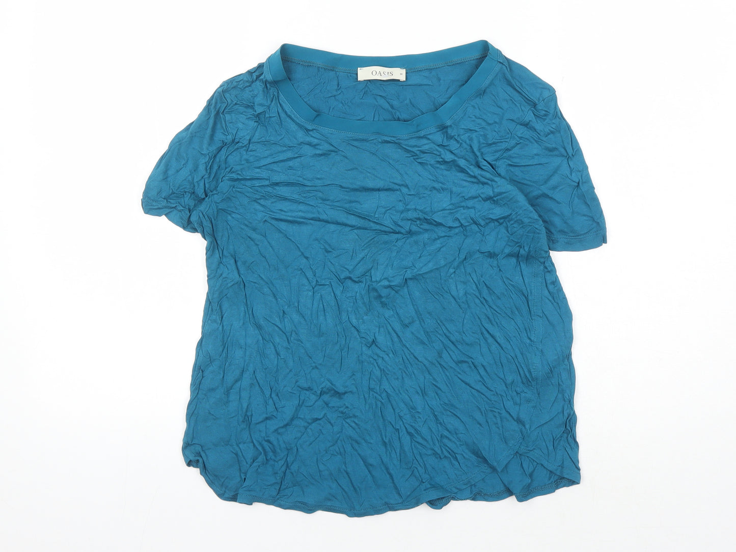 Oasis Women's Blue Crew Neck T-Shirt Size M