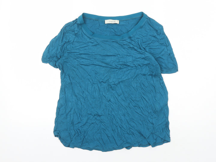 Oasis Women's Blue Crew Neck T-Shirt Size M