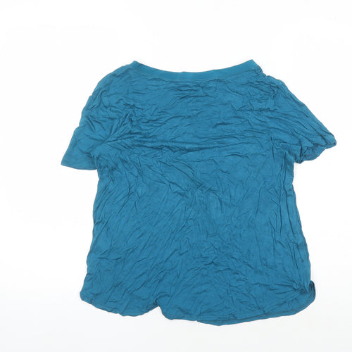 Oasis Women's Blue Crew Neck T-Shirt Size M