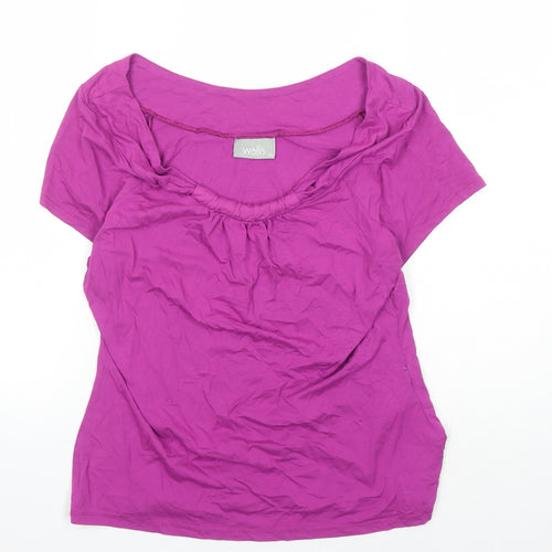 Wallis Women's Purple T-Shirt, Size 14, Casual Scoop Neck