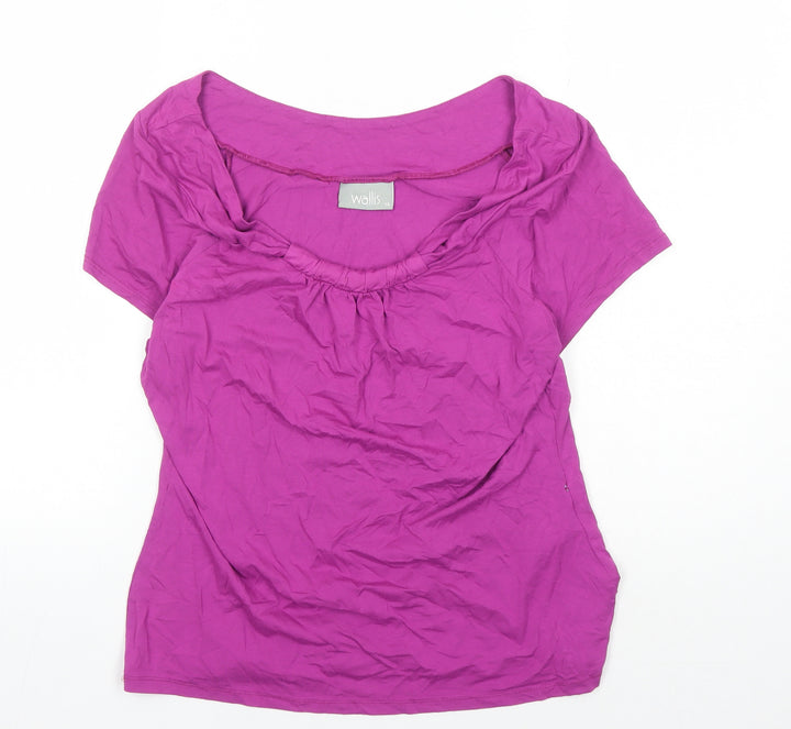Wallis Women's Purple T-Shirt, Size 14, Casual Scoop Neck