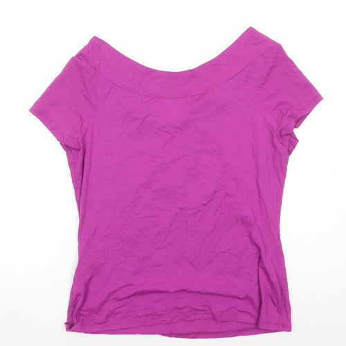 Wallis Women's Purple T-Shirt, Size 14, Casual Scoop Neck