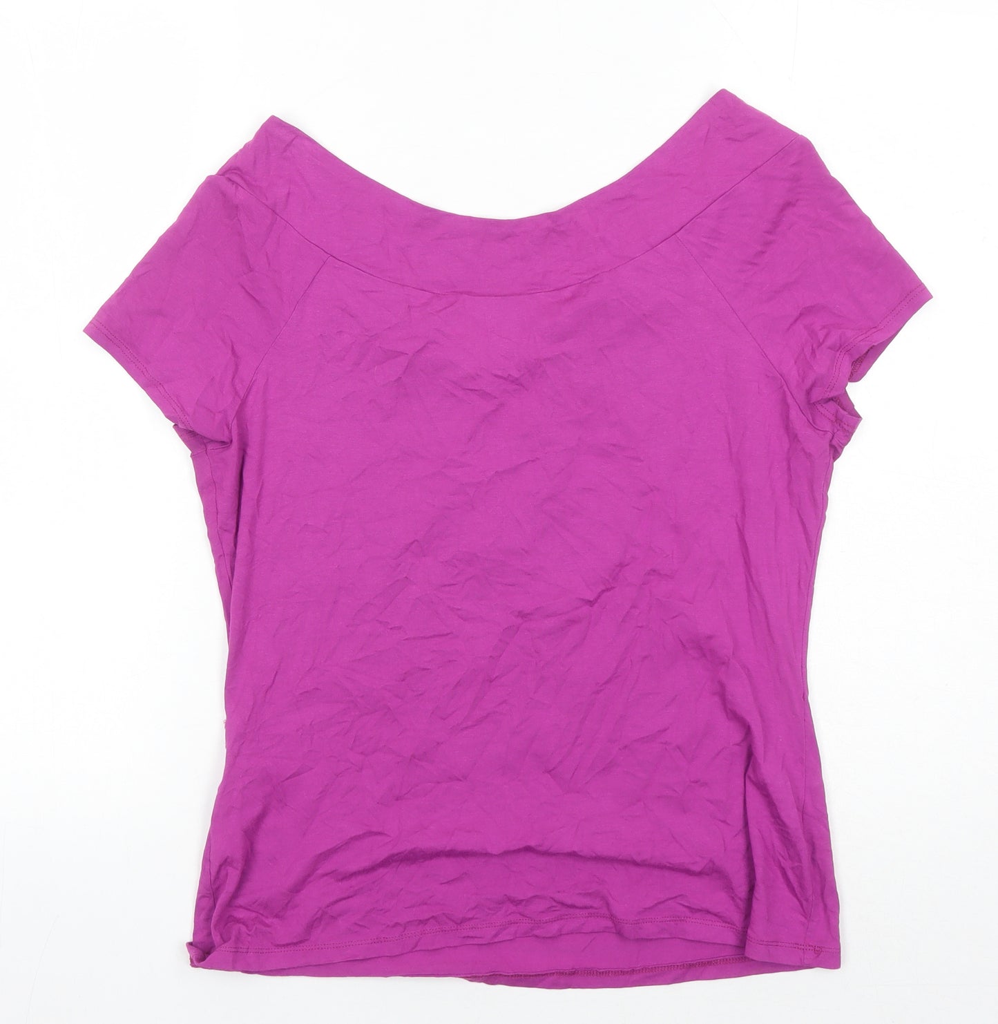 Wallis Women's Purple T-Shirt, Size 14, Casual Scoop Neck