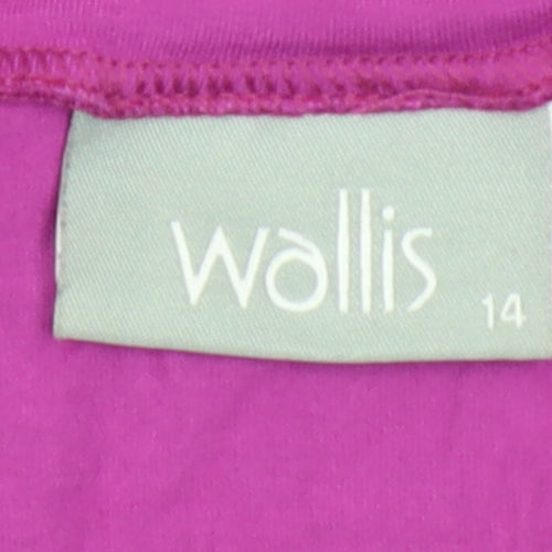 Wallis Women's Purple T-Shirt, Size 14, Casual Scoop Neck