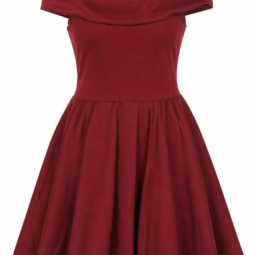 Boohoo Women's Red Off Shoulder Fit & Flare Dress Size 8