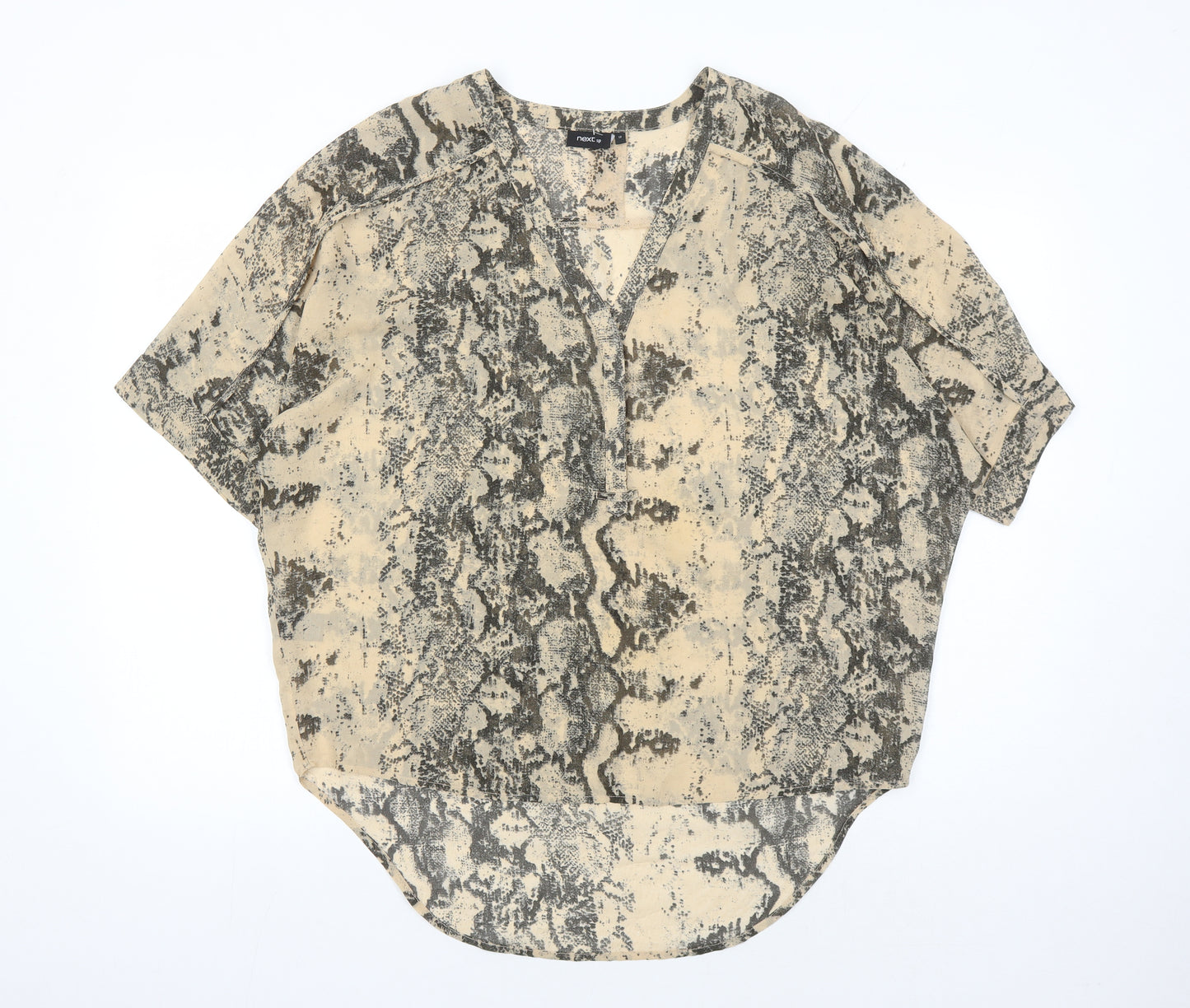 Next Women's Beige Animal Print Blouse, Size 12, Casual