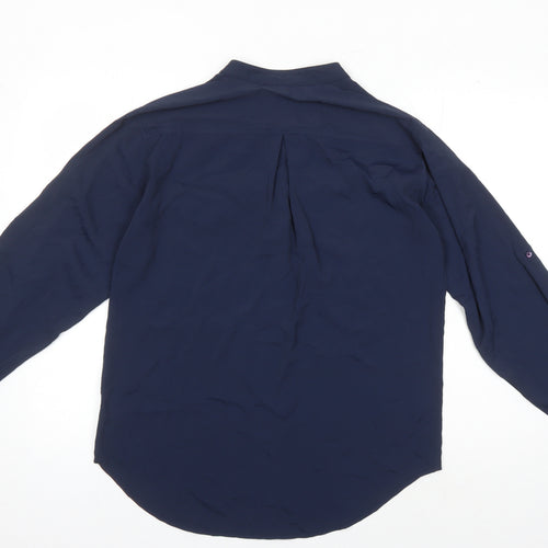 Next Women's Blue High Neck Long Sleeve Blouse - Size 12