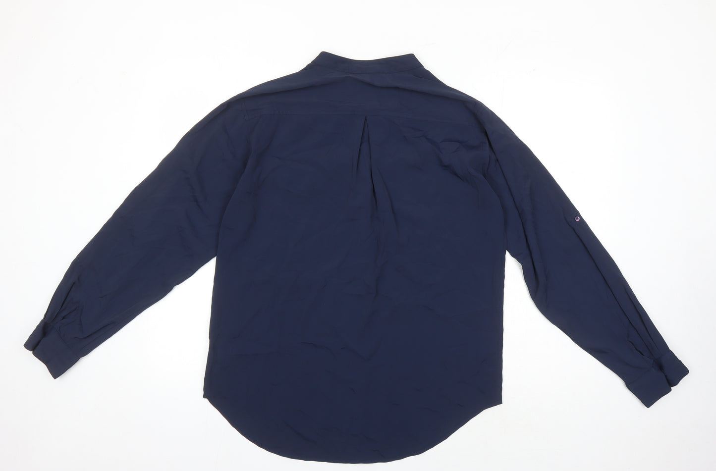 Next Women's Blue High Neck Long Sleeve Blouse - Size 12