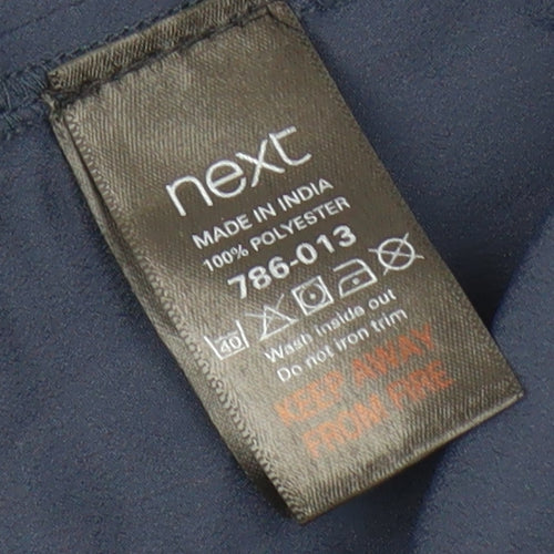 Next Women's Blue High Neck Long Sleeve Blouse - Size 12