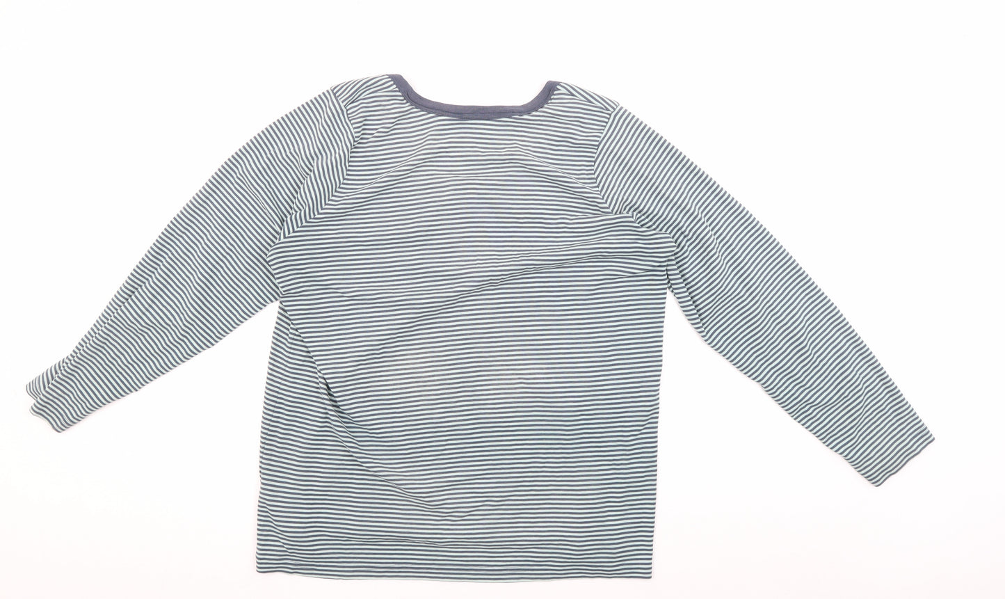 Evans Women's Blue Striped Jersey Long Sleeve T-Shirt