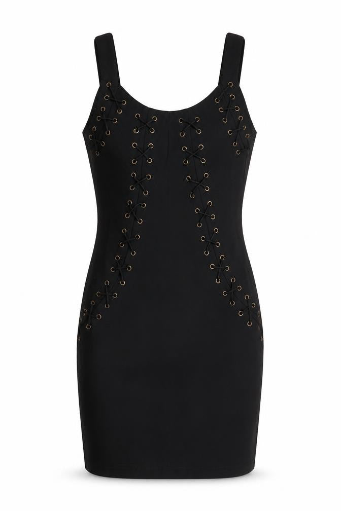 Front view of AD LIB Black Bodycon Dress, Women's, size 8, Party