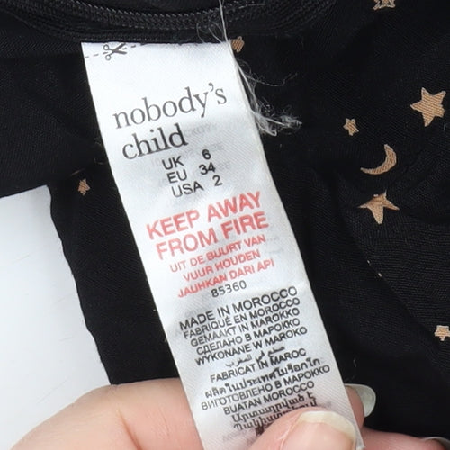 Nobody's Child Women's Black Wide-Leg Trousers Size 6